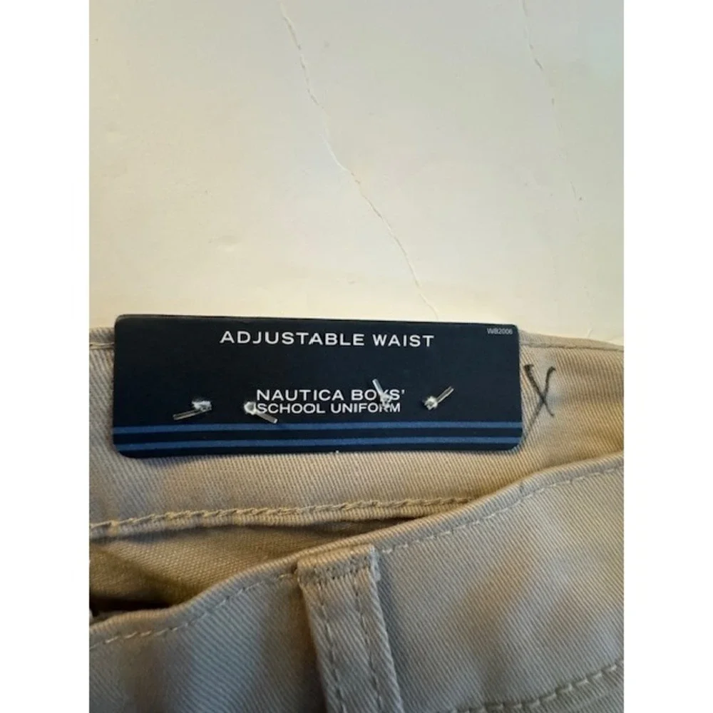 NWT Nautica Boys Adjustable Waist Khaki School Uniform Pants - 20 Regular - Picture 8 of 12